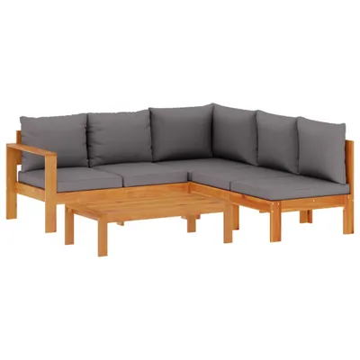 Image de vidaXL Ensemble de canapés de jardin 4 pièces avec coussins en bois massif d'acacia