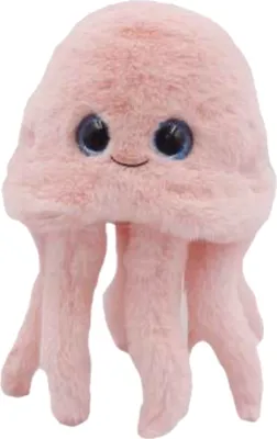 A pink plush jellyfish toy.