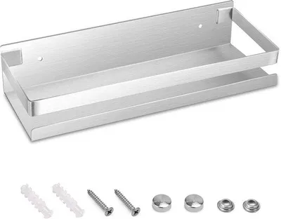 Produktbild von Unyqoos® Edelstahl Duschregal, wandmontiert 30 x 10,3 x 5,8 cm – Wandablage für Bad & Küche, Silber
