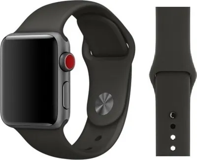 Produktbild von Original Apple Sport Armband S/M + M/L 42/44/45mm Dark Gray Space Black Titanium