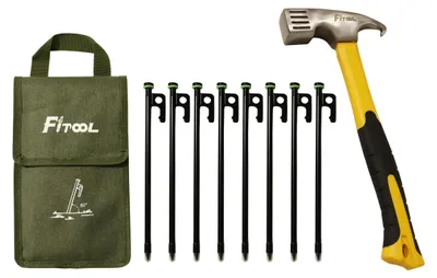 Immagine prodotto di Solidchoice - Set da campeggio multifunzionale da 9 pezzi, completo di martello e picchetti per tende