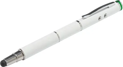 Produktbild von Leitz Complete 4 in 1 Stylus für Touchscreen Geräte, Universal, Jede Marke, Weiß, Messing, Silikon, LR41, 40 g