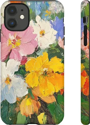 Produktbild von Buntes Blumenbouquet als Ölgemälde – Hülle Kompatibel mit iPhone 11