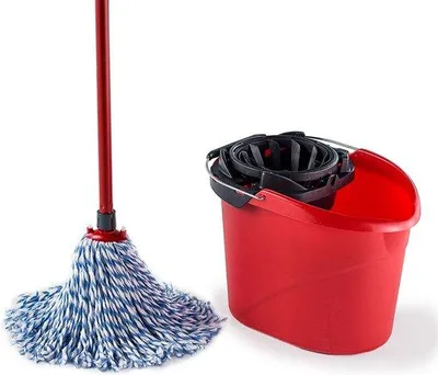 Produktbild von Famanu Wischmopp Set mit Eimer und Mikrofasermopp - 10 Liter