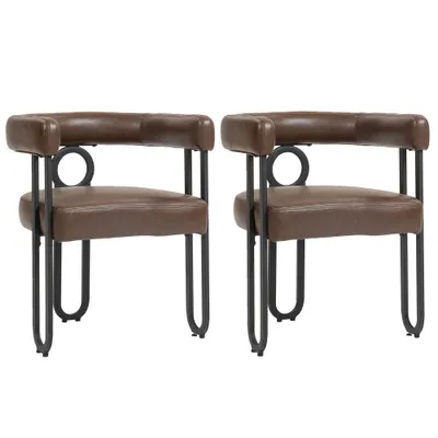 Productafbeelding van AIORBER Eettafel en stoelen, set van 2. Fluweel stoelen voor de eetkamer met een rond rugontwerp, comfortabele keukenstoelen. Eettafel en stoelen, comfortabele, moderne stoelen voor eetkamer, woonkamer, slaapkamer of kantoor