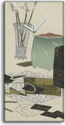 Produktbild von Leinwand Wanduhr Wandkunst Uhr Geräuschlos 30x60 Malerei Abstrakte Kunst - weiße Hände