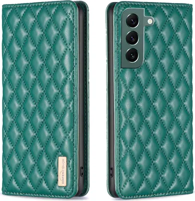 Obrázek produktu pro Kožené pouzdro na Samsung Galaxy S23+, Elegantní Flip Kožené Pouzdro s Kapsami na Karty a Stojánkem Zelené