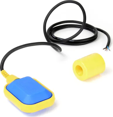 Produktbild von Wiltec Schwimmerschalter für Pumpen, 230VAC 16A, Pegelschalter für Tauchpumpen, Wechsler mit 2 m Kabel