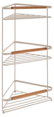 Produktbild von Eckregal aus metall mit 3 ebenen in akaziendekor - beige - Tendance