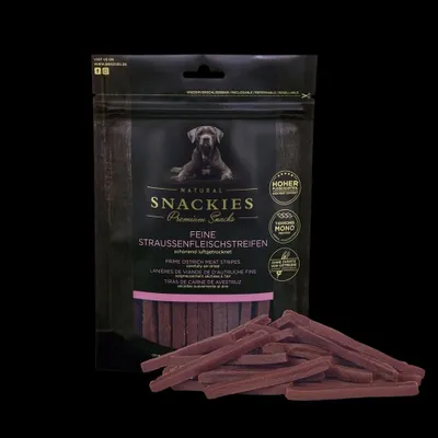 Produktbild von SNACKIES Feine Straussenfleischstreifen 150 g