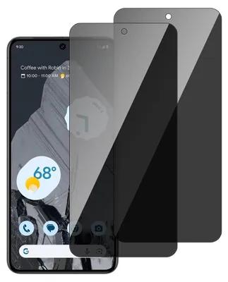 A smartphone screen protector is shown on top of a smartphone.