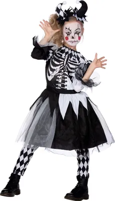 Produktbild von Kleid Halloween Clown schwarz, Groesse:152