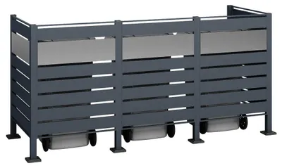 Produktbild von Westmann Metall Mülltonnenverkleidung Planum 3x240 L Anthrazit Mix 250x90x120 cm