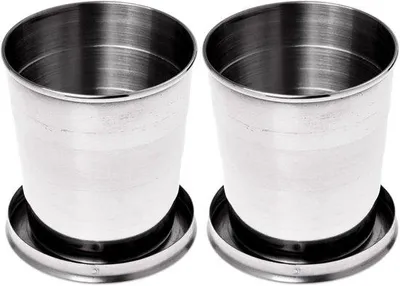 Image de Mug de voyage réutilisable - 250 ml - lot de 2 - acier inoxydable - mug de voyage - mug à café/thé - mug pratique - avec couvercle - lavable