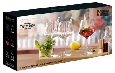Zdjęcie produktu dla Nachtmann Gin&Tonic + 4 szklane słomki 7574/8 szt. Tastes Good 103143