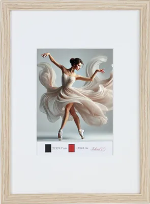 Produktbild von Holzbilderrahmen mit Passepartout Elegantes Design Foto Rahmen Collage Wanddeko HR-5 Poster - Farbe: Eiche | Format: 15x20