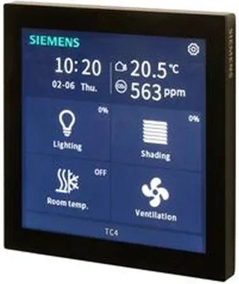 Produktbild von Siemens KNX Touch Control TC4, 4" Touch Panel, schwarz, 1 Stk.
