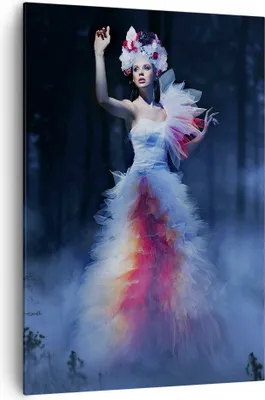 Produktbild von Bild auf Leinwand - Leinwandbild - Einteilig - Frau Geheimnis Nacht Wald - 70x100cm - Wand Bild - Wanddeko - Wandbilder - Leinwanddruck - Wanddekoration - Leinwand bilder - Wandbild - PA70x100-2583