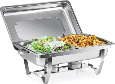 Produktbild von Edelstahl-Schüssel - Servierschüssel - Verstärkte Ausführung - 1 Stück - Für Camping & Picknick - Grau