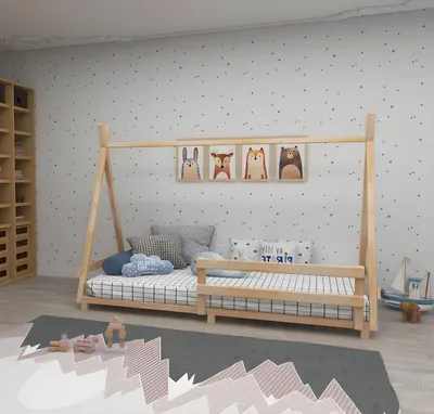 Obrázek produktu pro Designový nábytek do dětského pokoje rám postele Robustní dřevěný nábytek