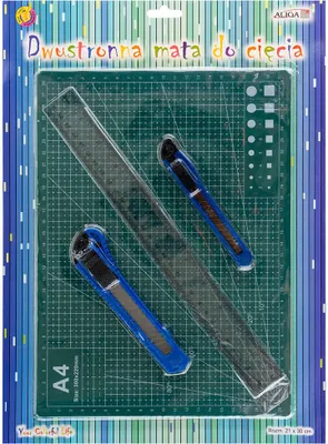 Produktbild von Doppelseitige Schneidematte A4, 2 Scheren und 30 cm Lineal