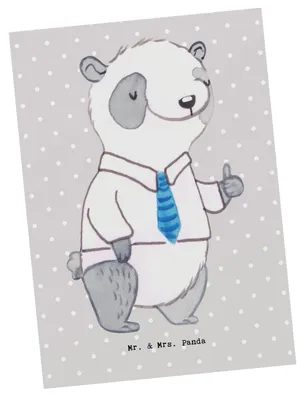 Produktbild von Mr. & Mrs. Panda Postkarte Kommunikationsmanager Herz - Grau Pastell - Geschenk, Postkarten, Studium, Interkulturelle Kommunikation, Grußkarte, Ansichtskarten, Fotokarte