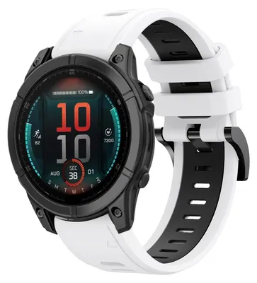 Obrázek produktu pro Pro Garmin Fenix E 47mm Dvoubarevný sportovní silikonový řemínek 22mm White / Black