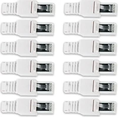 Produktbild von Netzwerkstecker 12x CAT6A RJ45 Netzwerk Stecker werkzeuglos CAT7 CAT6 CAT5 Kabel