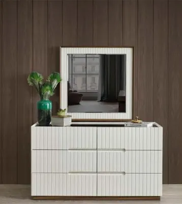 Produktbild von Schlafzimmer Weiße Kommode Designer Holz Beistellkommode Designer Möbel