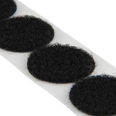 Klettverschluss-Rondellen Ø 33 mm, 20 Stück, Flauschseite, schwarz