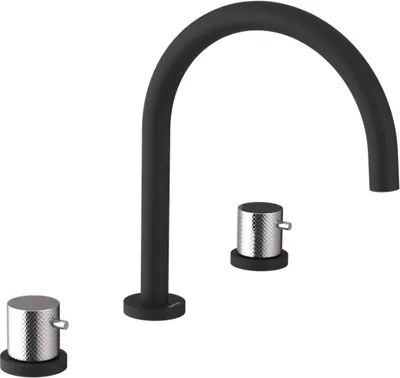 Immagine prodotto di Miscelatore per lavabo 3 fori ULTRASAN, nero opaco/cromo
