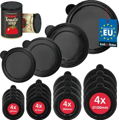Produktbild von KOTARBAU® Satz mit 16 Stück - Dosendeckel - Deckel für dosen - 100/84/73/65 mm - Dosen Verschluss - Blechdosendeckel Deckel - Konserven Deckel