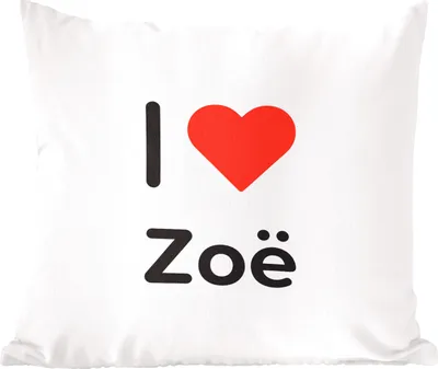 Produktbild von MuchoWow® Zierkissen Sofakissen Wohnzimmer Dekokissen 40x40 cm Ich liebe - Zoë - Mädchen - Foto Kissen - Schlafzimmer Dekoration