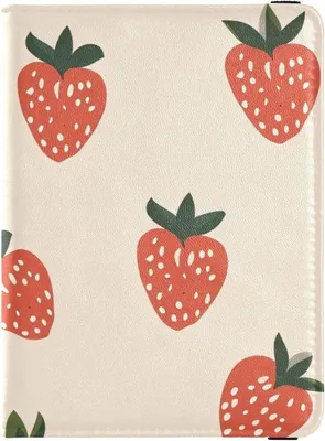 Immagine prodotto di Custodia per passaporto in pelle di fragola rossa, ideale per viaggi e documenti di viaggio, organizer con scomparto per certificati vaccinali, impermeabile, per uomo