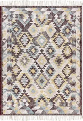 Obrázok produktu pre BELIANI Koberec viacfarebný jutový 140 x 200 cm obdĺžnikový so strapcami ručne tkaný boho štýl obývacia izba spálňa