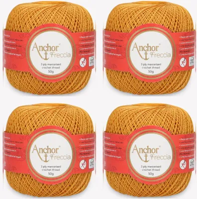 Obrázok produktu pre 4x priadza Anchor Freccia 16 – jemná bavlnená priadza na háčkovanie (farba 00320)
