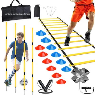 Produktbild von Fußball-Trainingsset mit Agility-Stangen und Koordinationsleiter