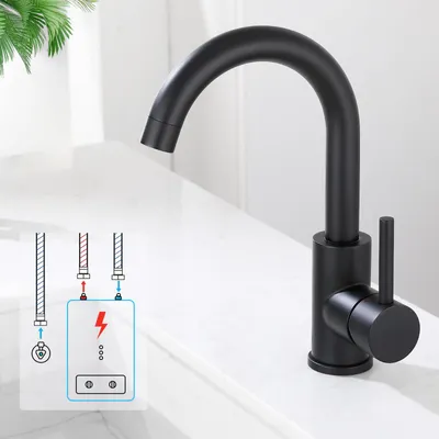 Produktbild von HOMELODY Niederdruck Armatur Bad/Küche Schwarz Waschtischarmatur
