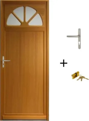 Image de Porte De Service Bois vitree Pixos (Pervenche), H215 x L90 p, droit + Poignee Et Barillet (ref 01245F924)