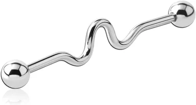 Productafbeelding van Barbell Piercing - Industrieel sieraad - Lichaamsdecoratie - Chirurgisch staal - 40 mm - Zilver