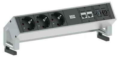 Image de Bachmann DESK 2 - Bâti de prises - entrée, entrée GST18i3 - raccords de sortie : 3 - Allemagne - RAL 9010 (902.302)