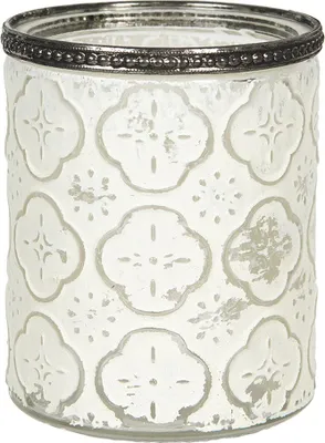 Image de Clayre & Eef Bougeoir Ø 9x11 cm Blanc Verre