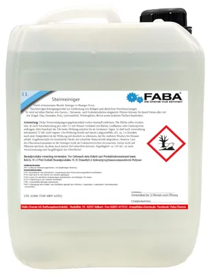 Produktbild von FABA Steinreiniger 5 L Konzentrat hochwertiges Reinigungsmittel, Wegreiniger für Terrasse und Pflaster, Belagentferner