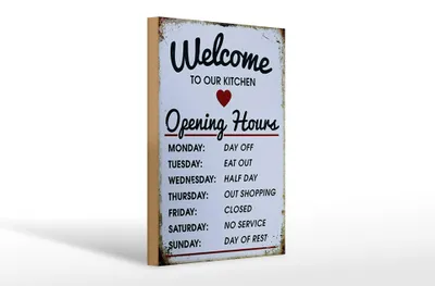 Produktbild von Holzschild Spruch 20x30cm welcome to our Kitchen Opening