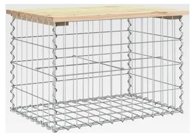 Produktbild von Gartenbank im Gabionen-Design, 63 x 44 x 42 cm, aus massivem Kiefernholz