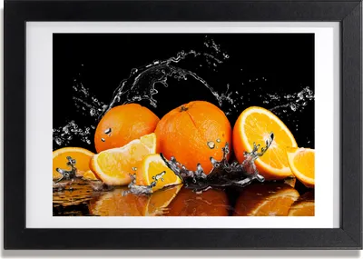 Produktbild von Bild 30x20 MDF-Rahmen, Wandkunst Orangen und Wasser