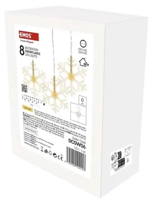 Produktbild von LED-Weihnachtsvorhang - SCHNEEFLOCKEN, 84 cm, innen, warmweiß