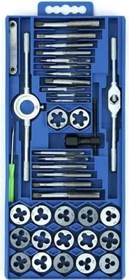Produktbild von JOIEYOU 40 tlg Gewindeschneider Set Gewindeschneidsatz aus Sthal Bohrer Werkzeuge Feingewinde Gewinde Schneider M3, M4, M5, M6, M7, M8, M10, M12 inkl. Aufbewahrungskoffer