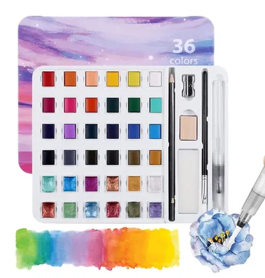Productafbeelding van Draagbare Aquarelverf Set met 36 Kleuren voor Volwassenen