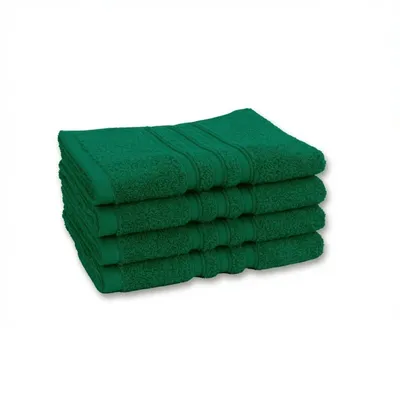 Produktbild von Vency Premium 4er Pack Handtuch Set - 100% Baumwolle - Saugfähige und langlebige Handtücher, Größe 40x70 cm, Dunkelgrün